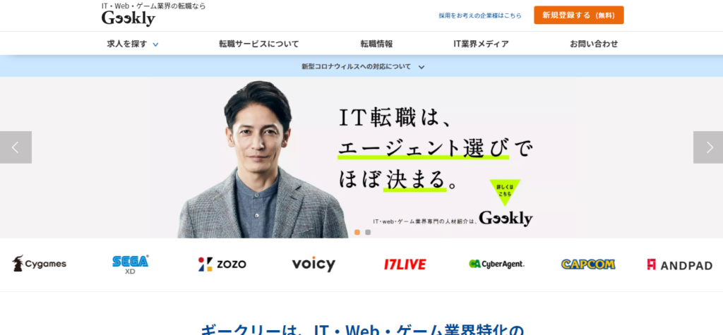 Geekly 公式サイトのキャプチャ画像