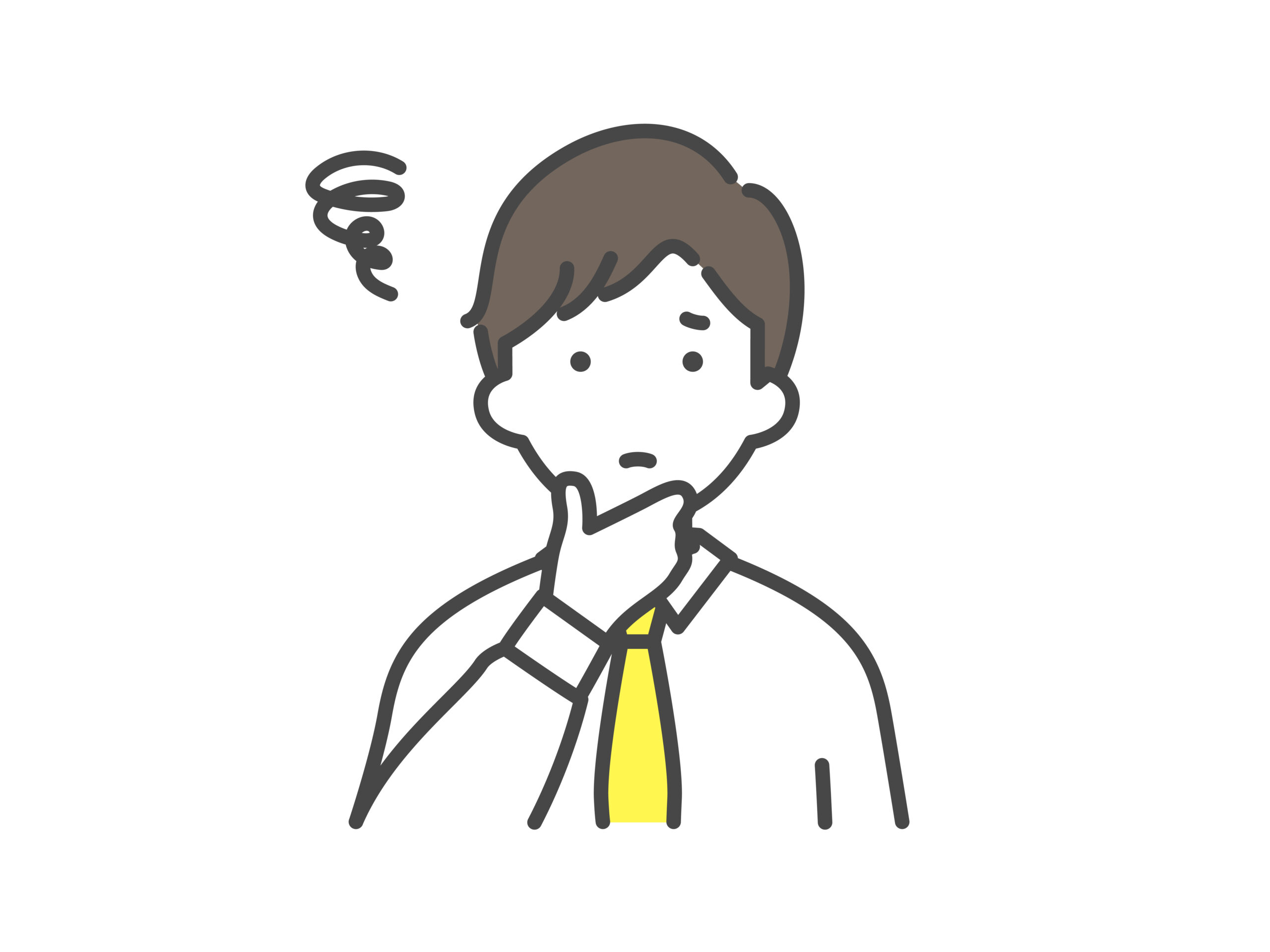 転職回数が0回で、転職を検討しているビジネスマンのイラスト画像