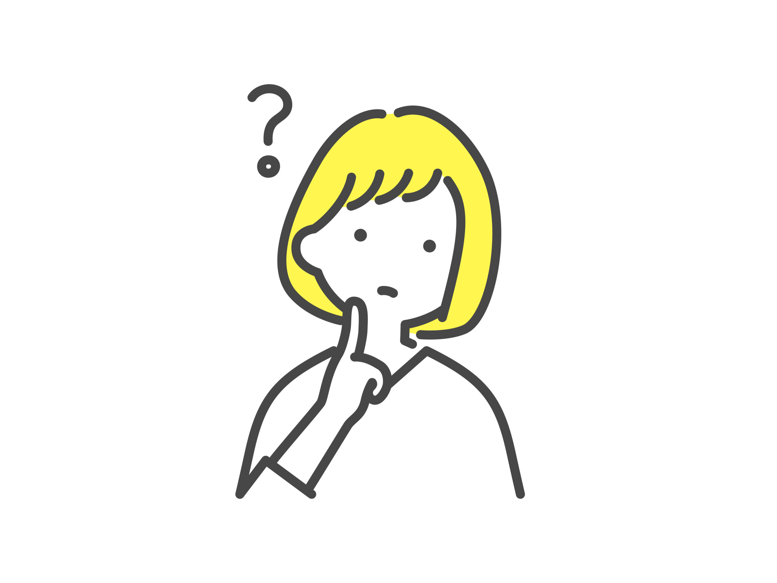 転職を検討している40代女性をイメージしたイラスト画像